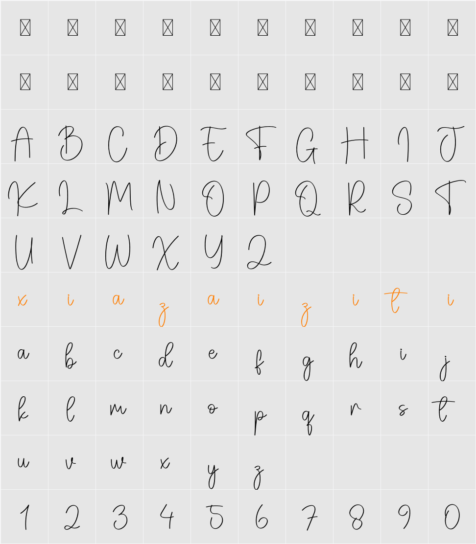 Infinity 字符映射表
