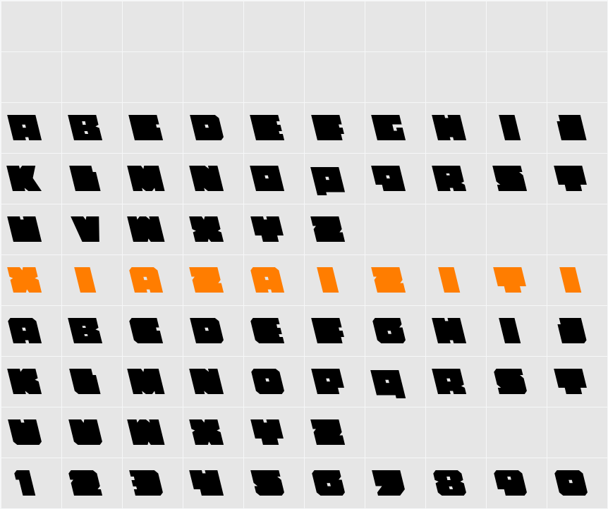 Anakefka Leftalic 字符映射表
