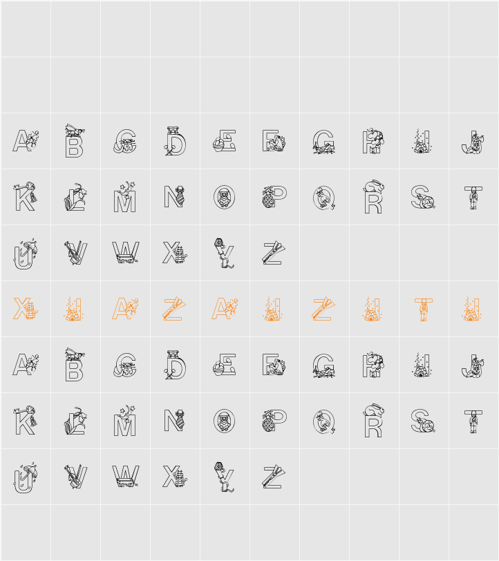 Alphapix 字符映射表