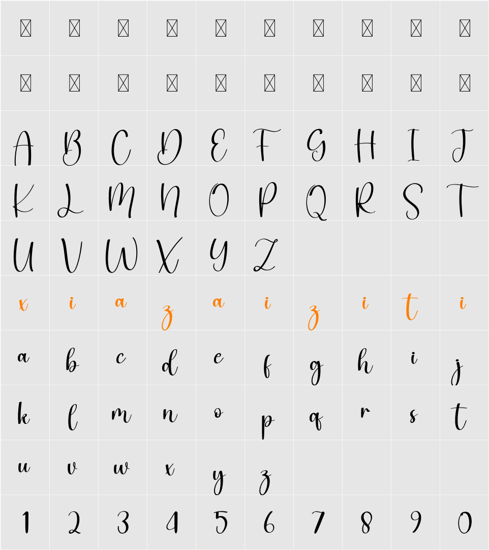 Barbie Signature 字符映射表