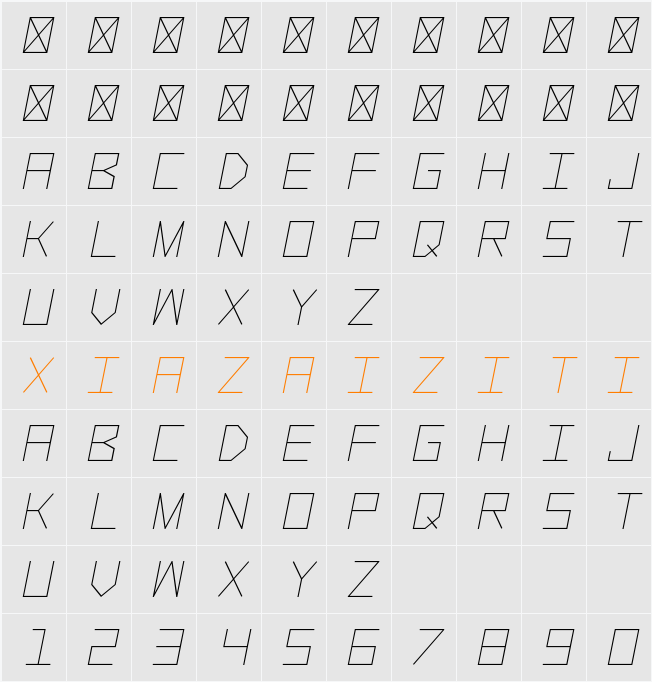 Alpha Prota 字符映射表