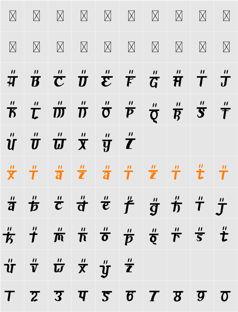 Advait Two 字符映射表