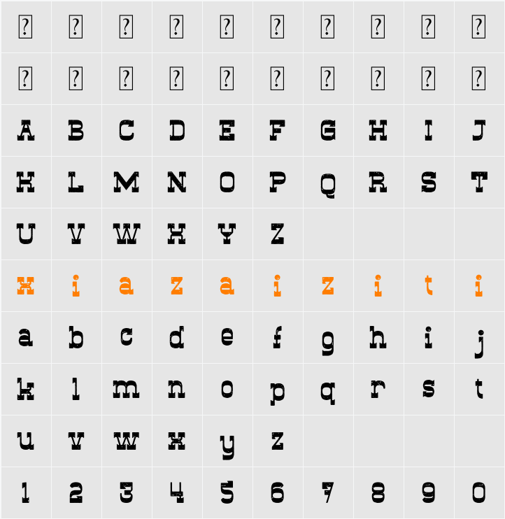 Austin Ghodes 字符映射表