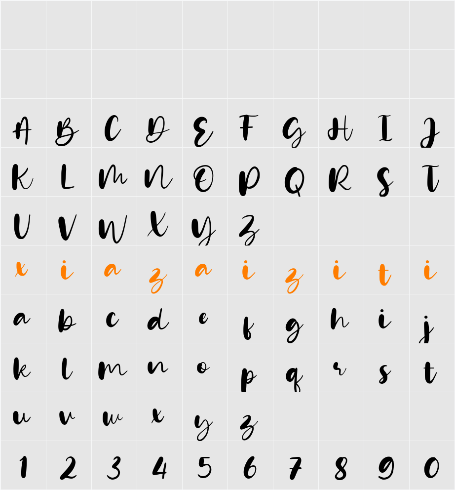 Alesantria Mane Demo Version 字符映射表