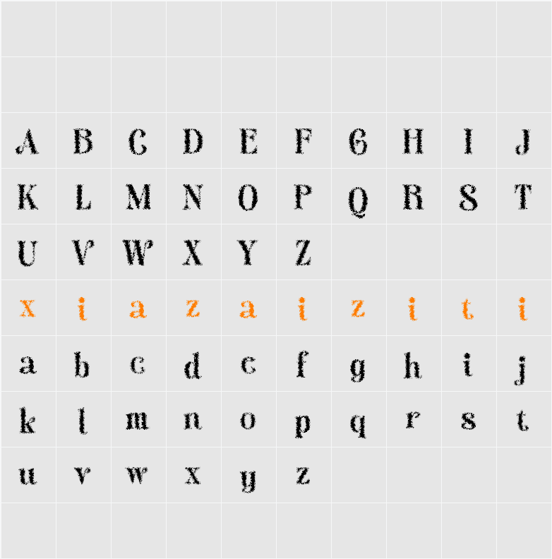 Adevas Unfocus Demo 字符映射表