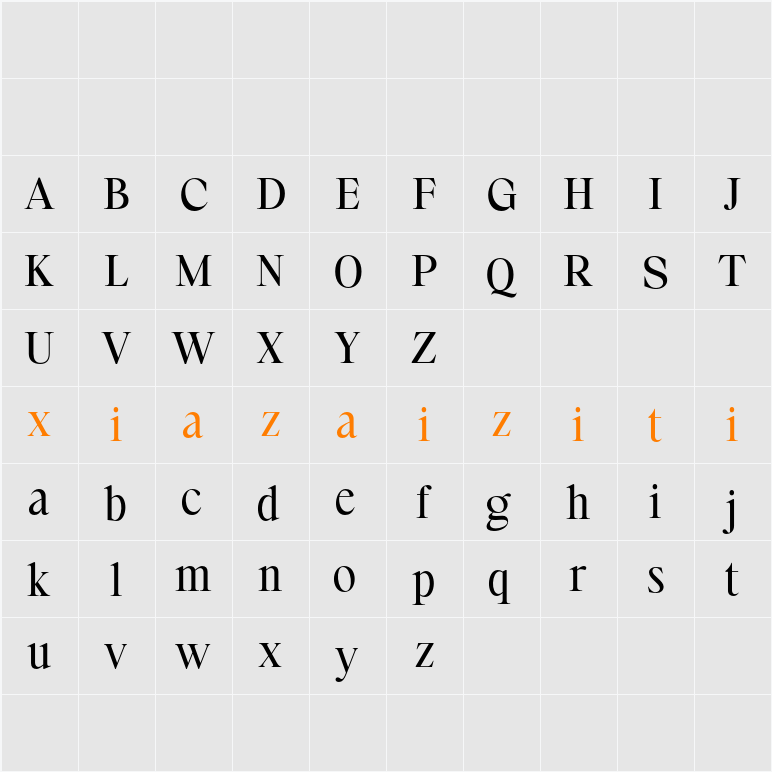 Astire Klarish 字符映射表