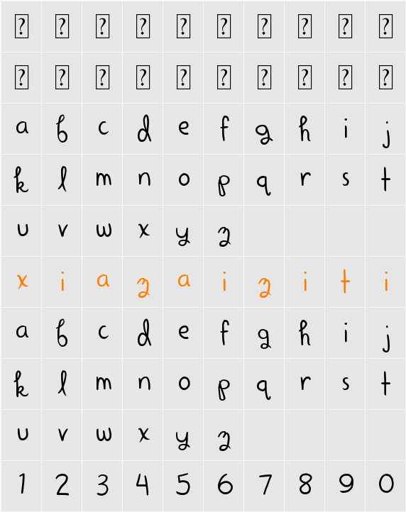 Alright Scrapbooky 字符映射表