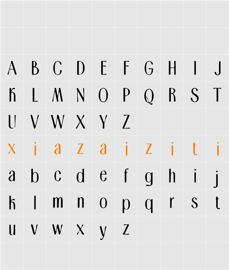 Ansela Blur Demo 字符映射表