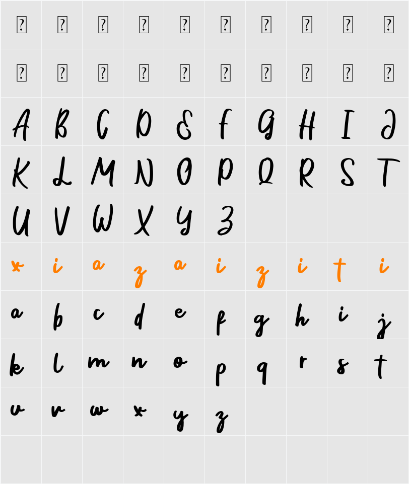 Amtera 字符映射表
