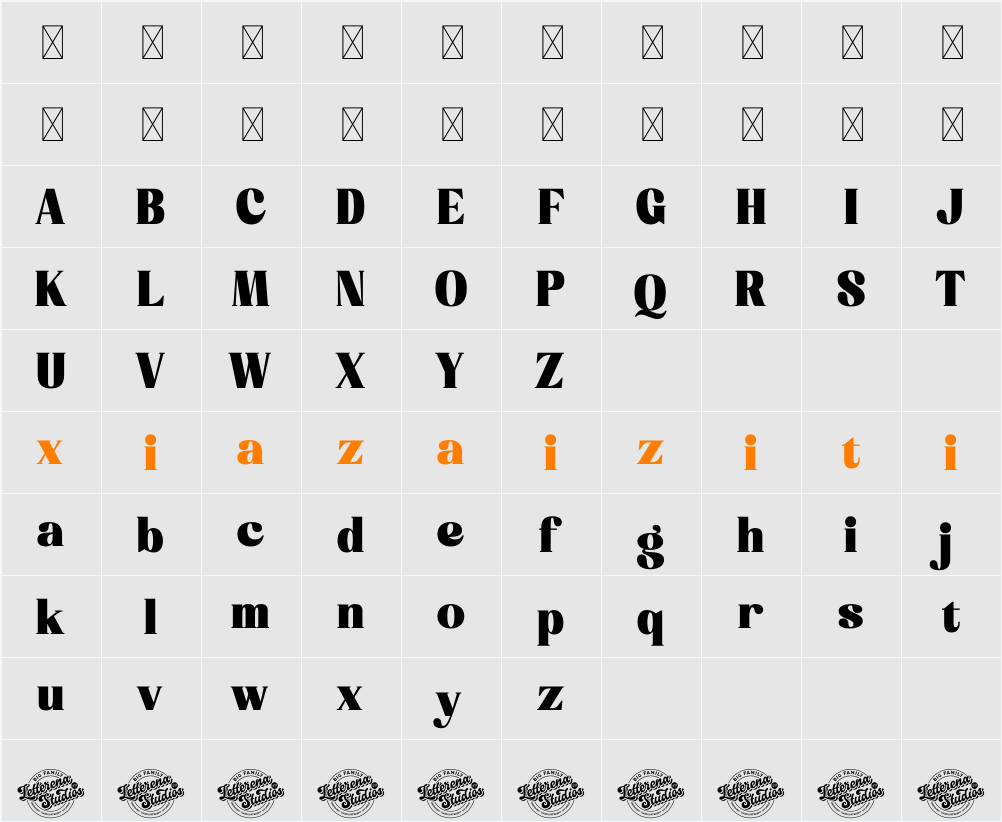 Arthur Matilde DEMO VERSION 字符映射表