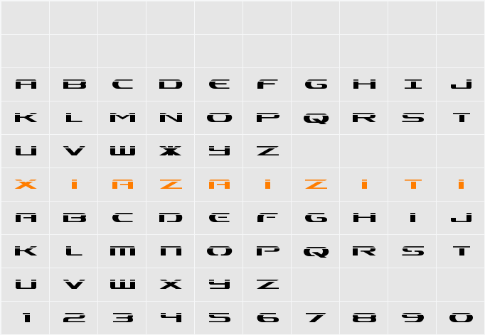 Alpha Men Laser 字符映射表