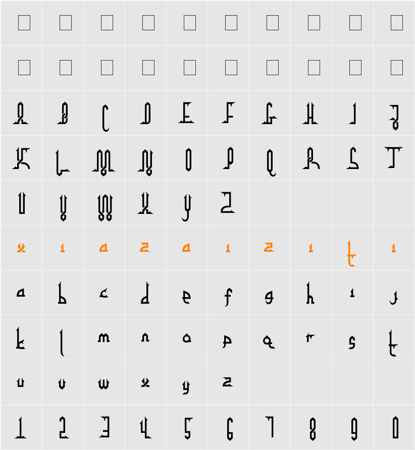 alpha kufi regular 字符映射表
