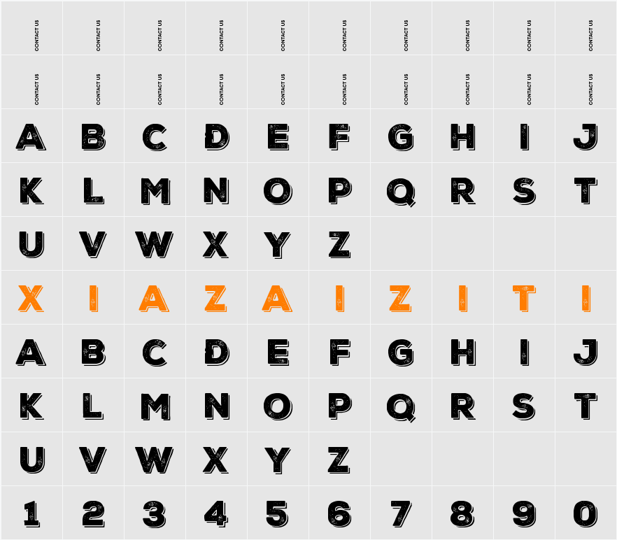 Nexa Rust Sans-Trial Black Shadow 1 字符映射表