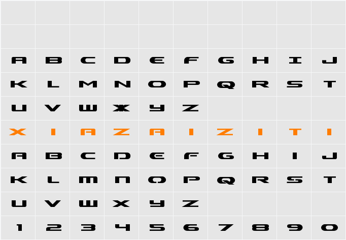 Alpha Men Bold 字符映射表