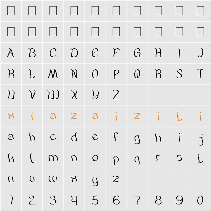 Amazing Symphony 字符映射表