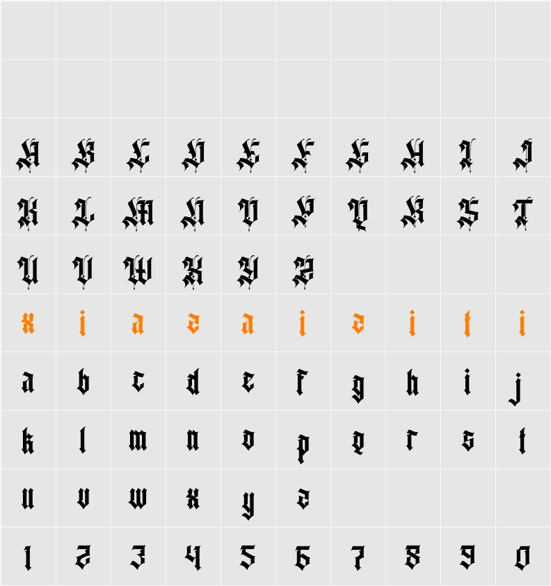 Agathiqy 字符映射表