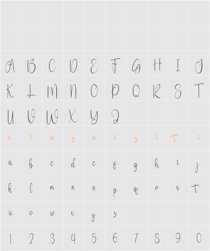 Autosian  字符映射表