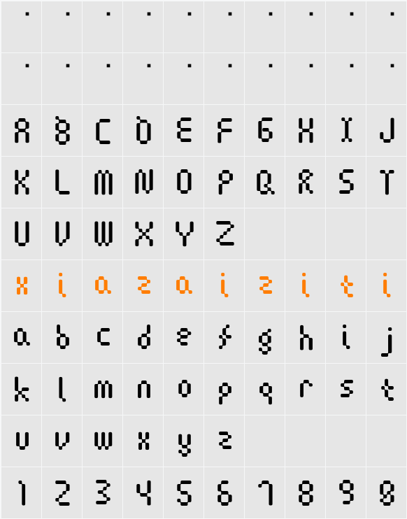 Amoebic 字符映射表