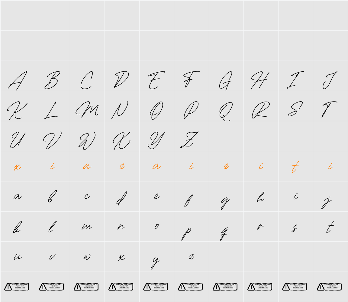 Andromecha PERSONAL USE ONLY 字符映射表