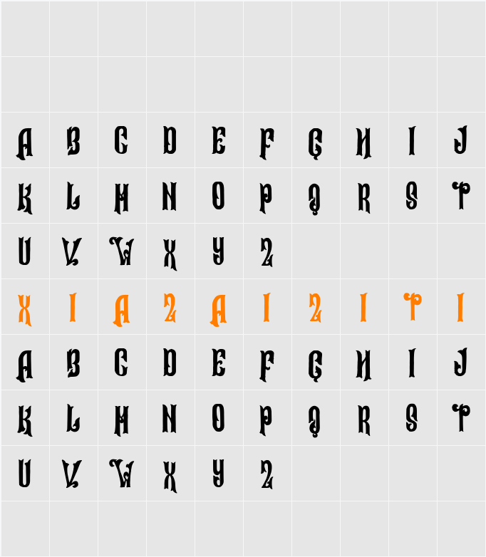 Alleria 字符映射表