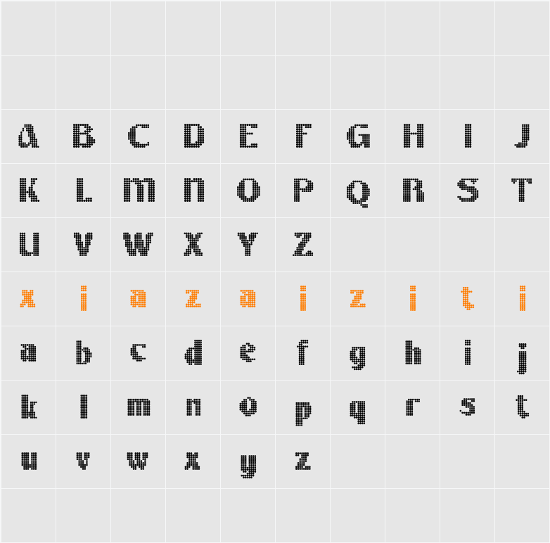 Arshine Disco Demo 字符映射表