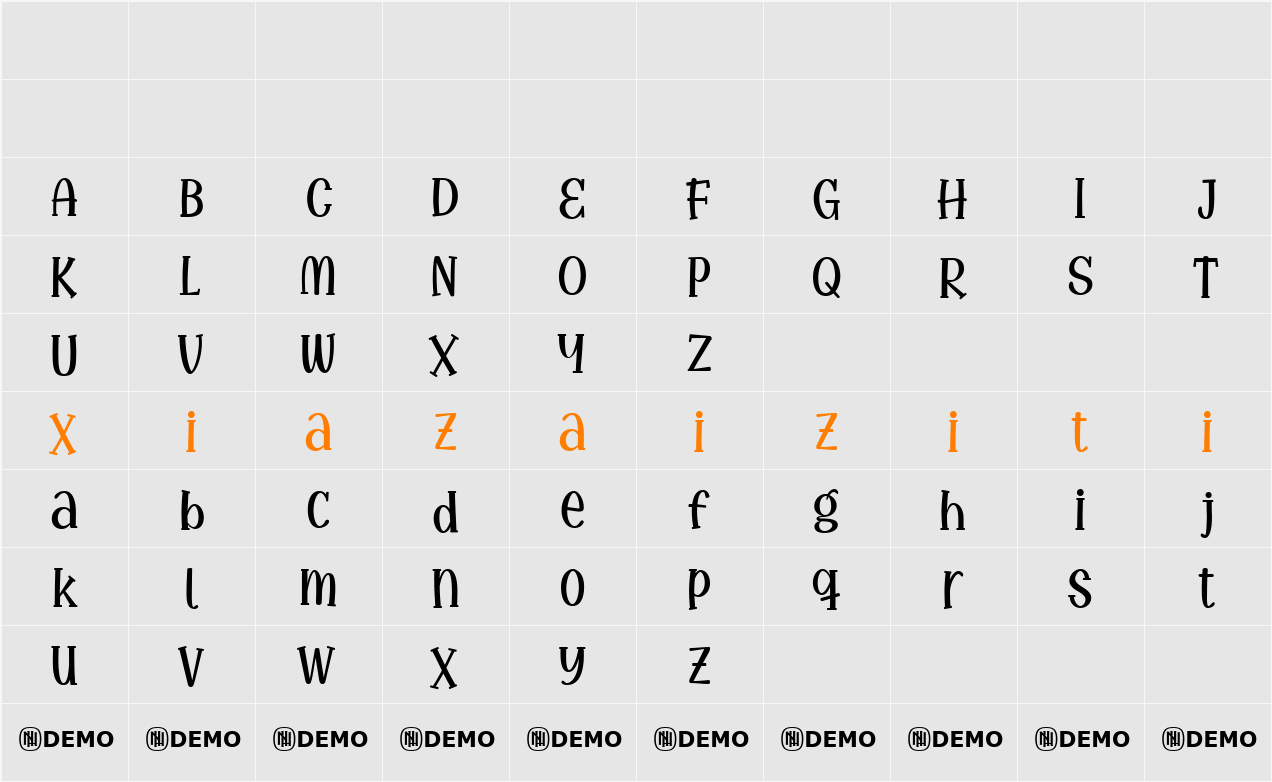 Amazingly Beautiful 字符映射表