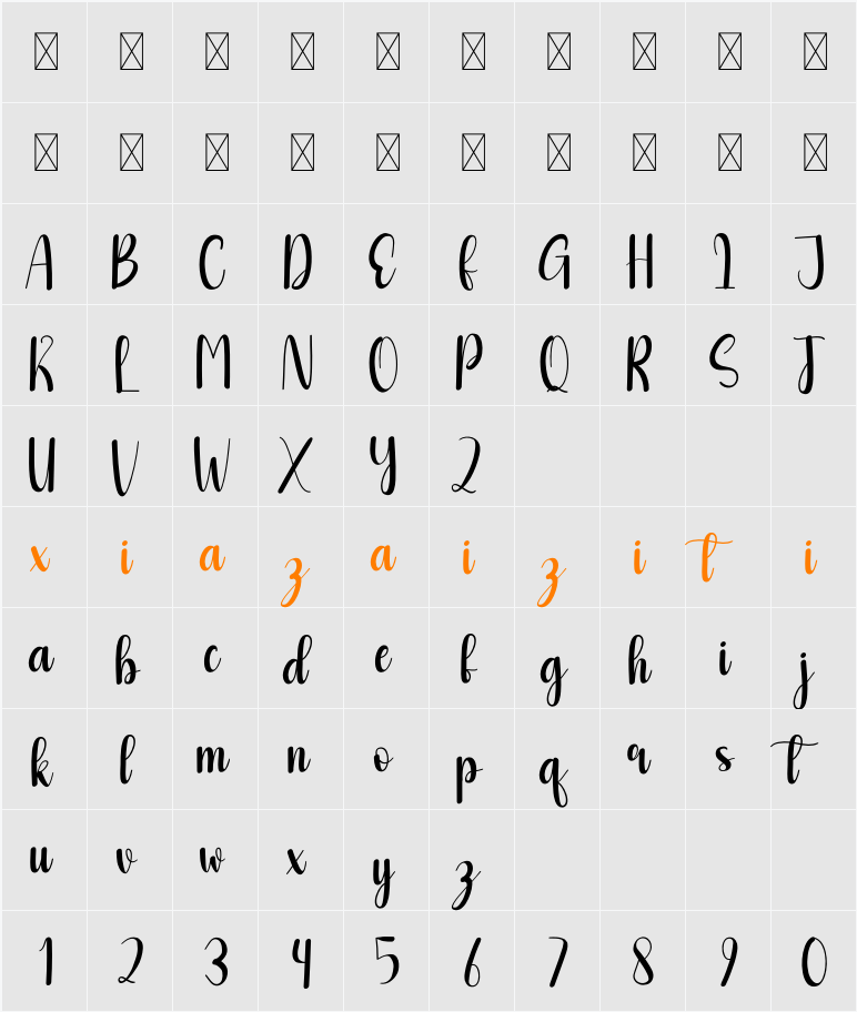 Sunny 字符映射表