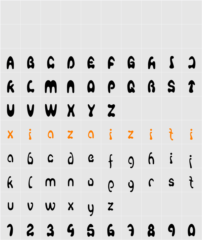 Agafont 字符映射表