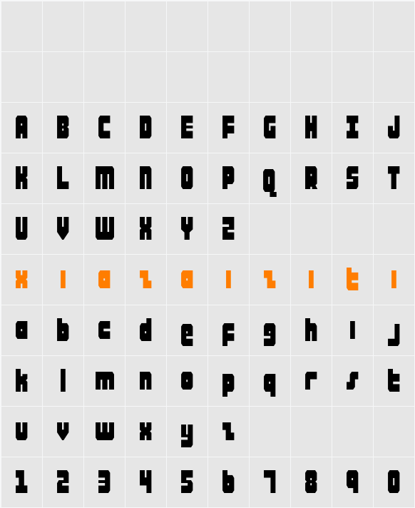 Alpha Taurus Condensed 字符映射表