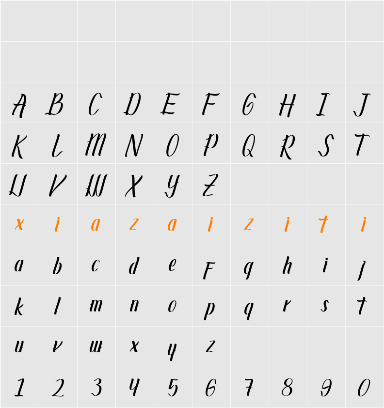 Alverion 字符映射表