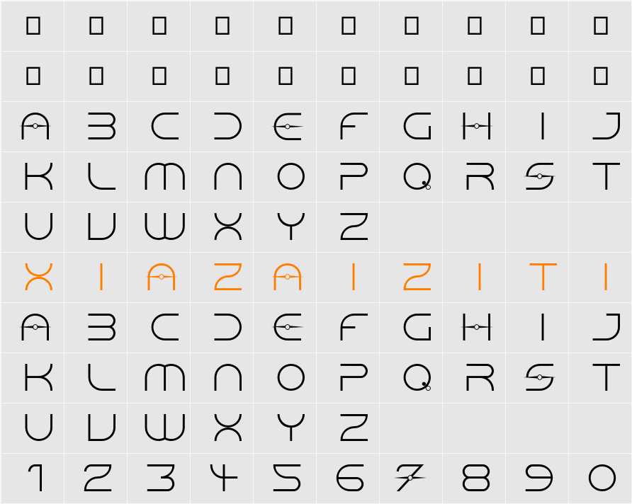 AG 10,191 字符映射表