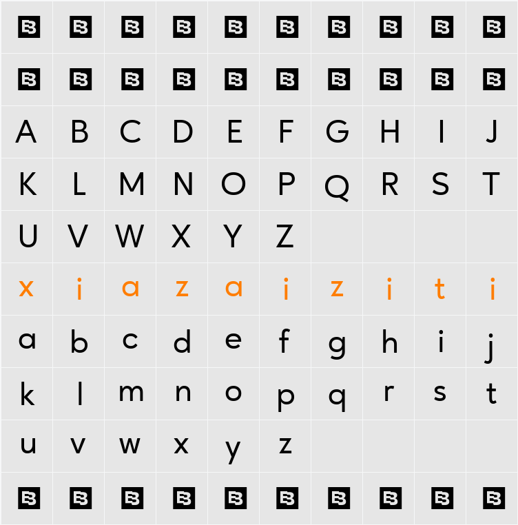 Ageo Trial Med 字符映射表