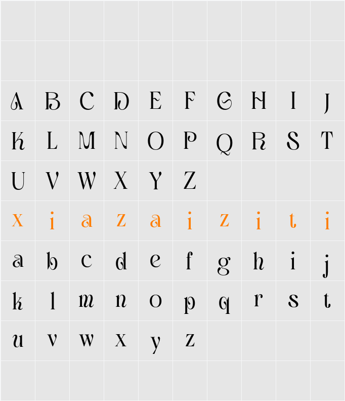 Aquene Demo 字符映射表