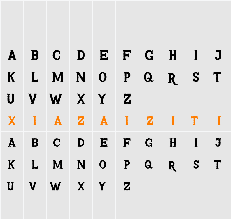 Arnod Rough Demo 字符映射表