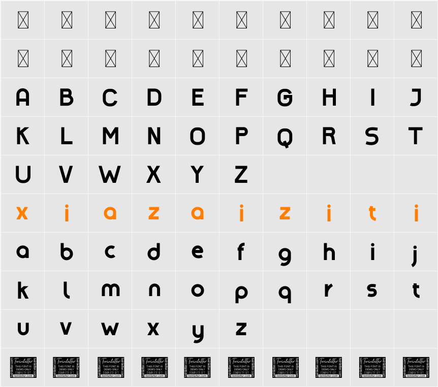 Amenable Personal Use 字符映射表