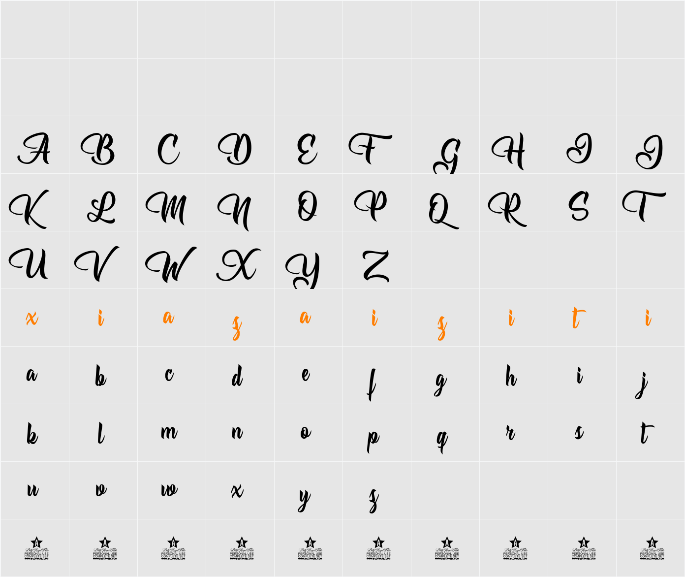 Allessa Personal Use 字符映射表