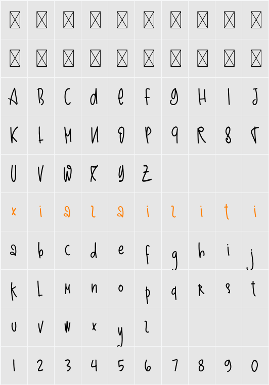 Americano 字符映射表