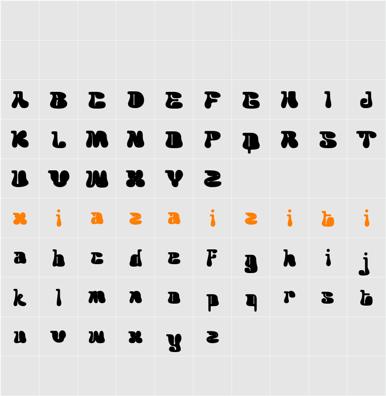 Acaphy Vintage Demo Drawn 字符映射表