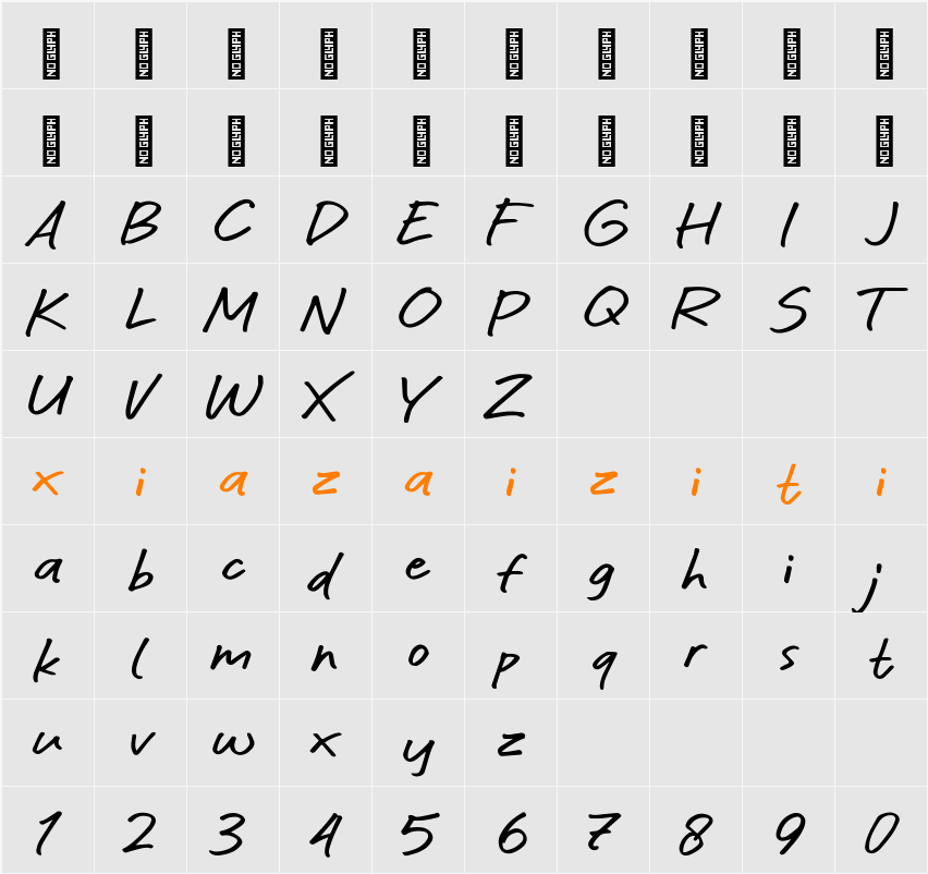Alvifont 字符映射表