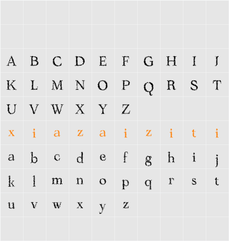 Ascella Unfocus Demo 字符映射表