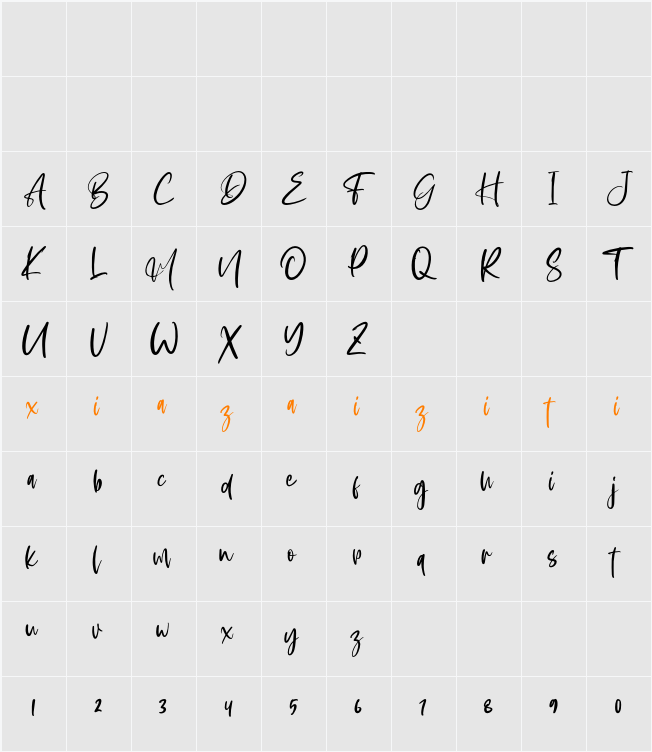 Aderia 字符映射表