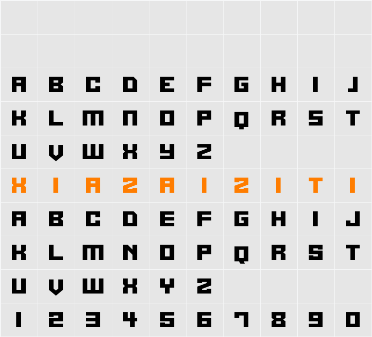 Alien Cyborg 字符映射表