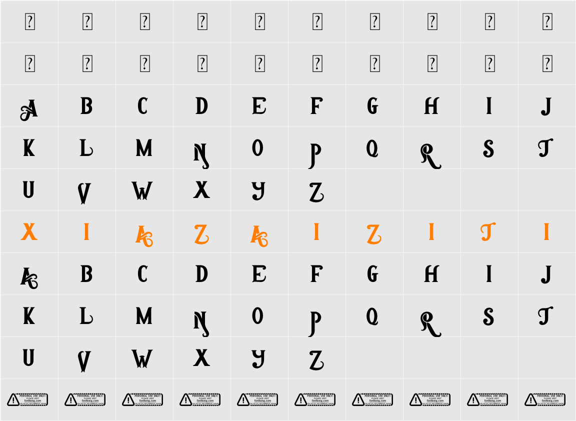 Amosca PERSONAL USE ONLY! 字符映射表