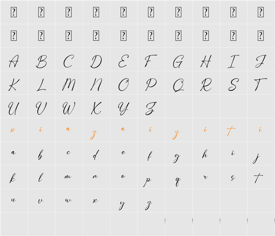 Aureliya Homnalej 字符映射表