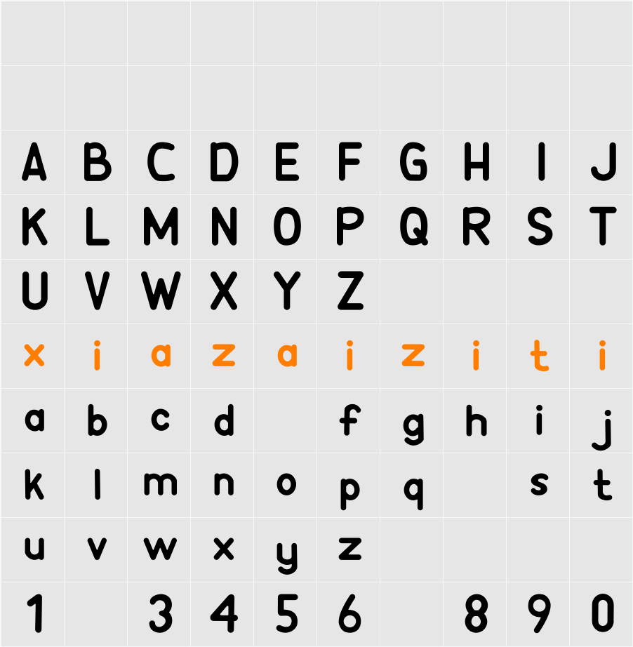 ABJAD STAR KIDS REGULAR 字符映射表