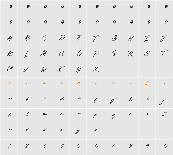 Altena 字符映射表