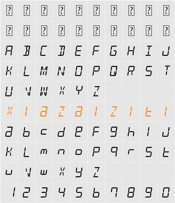 alarm clock 字符映射表