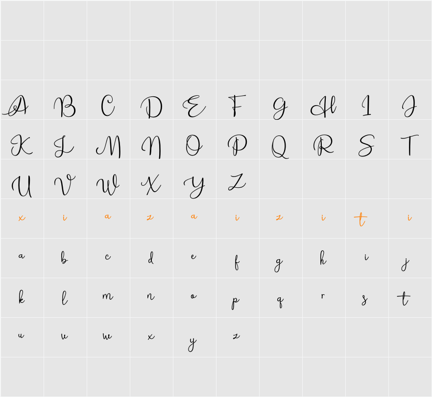 Alleysha 字符映射表