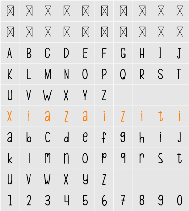 Amazing Winter 字符映射表