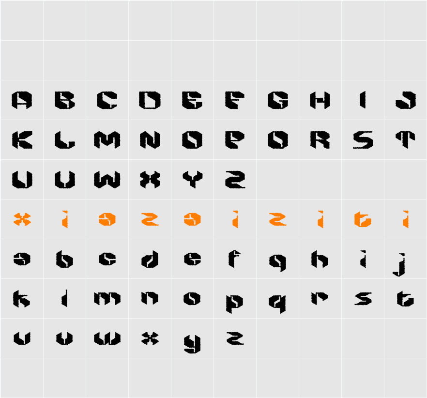 Alboth Rough Demo 字符映射表